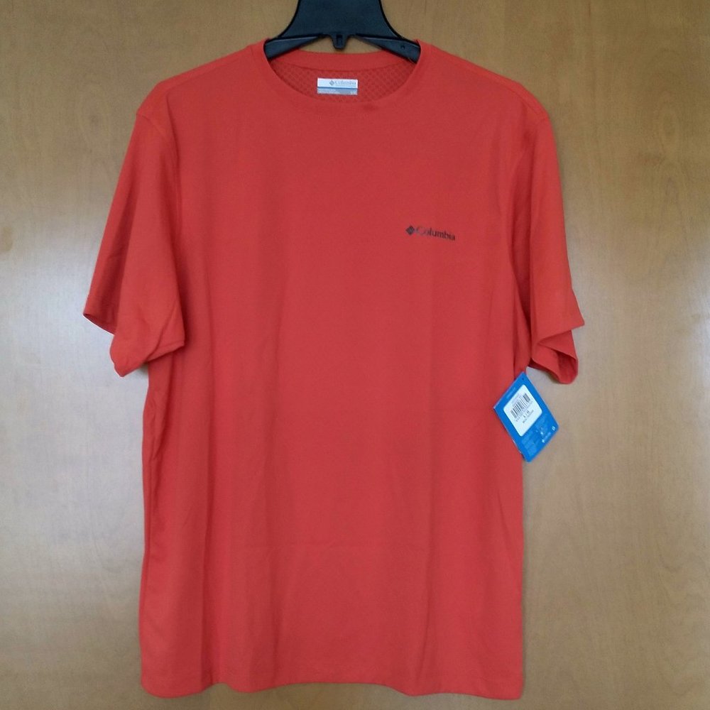 🆕Columbia Men's River Chill Short Sleeve Shirt, Large - Bonfire, NWT, Authentic